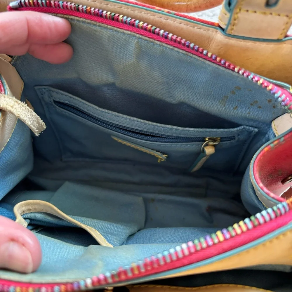 Vintage y2K Dooney & Bourke rainbow small buckle satchel